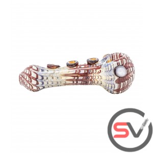 LATTICE PATTERN GLASS HAND PIPE 5inch